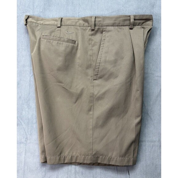 Nike Golf DriFit Mens Shorts Size 40 Tan Khaki Chino Zip Fly Pleated STAINS - Picture 4 of 16